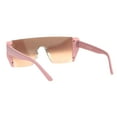 thumbnail image 4 of Womens Rimless Shield Retro Futurism Cat Eye Plastic Sunglasses Pink Pink Mirror, 4 of 4