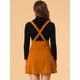 thumbnail image 5 of Falda de Tirantes Frontal Con Botones Allegra K Amarillo Marron L, 5 of 5
