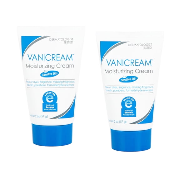Vanicream Moisturizing Cream for Sensitive Skin Fragrance Free 2 oz Travel Size (Pack of 2)