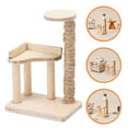 thumbnail image 2 of FRCOLOR Arbre à Chat Miniature en Bois Modèle Décoratif Mini Maison Tour d'Escalade pour Chat Miniature, 2 of 5