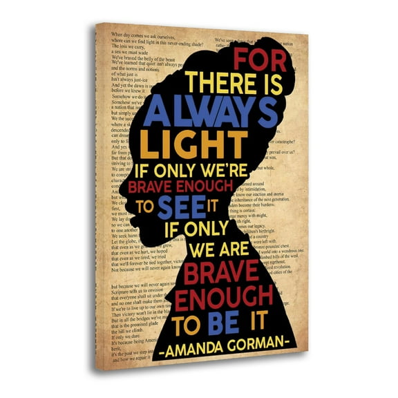 Amanda Gorman On Poetry Hill We Climb Poem Wall Art Poster Gifts Bedroom Prints Home Decor Hanging Picture Canvas Painting Posters 16x24inch(40x60cm)