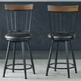 thumbnail image 2 of Steve Silver Tyler Black Metal Dark Brown Faux Leather Swivel Counter Stool, 2 of 8