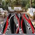 thumbnail image 2 of Red Black Stripes Outdoor Rug for Patio/Deck/Porch, Non-Slip Large Area Rug 4 x 6 Ft, Modern Gradient Abstract Lines Art Indoor Outdoor Rugs Washable Area Rugs, Reversible Camping Rug Carpet Runner, 2 of 8