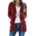 thumbnail image 1 of SAILING Cárdigan de punto para mujer, suéter con cuello en V, abrigo de punto de una sola botonadura para mujer, abrigo de punto con bolsillos y botones frontales abiertos con patrón de giro, 1 of 5