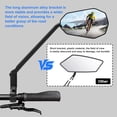 thumbnail image 3 of Large Bike Mirror [A Pair] Long Arm Aluminum Bicycle Rear View Mirror with Large HD Wide Angle °Adjustable Shockproof Bicycle Mirrors for Handlebar .mm Fit Bike EBike Sco, 3 of 7