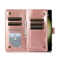 thumbnail image 2 of Nalacover Case for Samsung Galaxy S23 Ultra Zipper Wallet Case, 9 Card Slots Holder Premium PU Leather Wrist Strap Handbag Flip Cover with Kickstand Magnetic Clasp Soft TPU Anti-Drop Case,Rosegold, 2 of 6