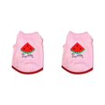 thumbnail image 1 of Methold Chalecos letras estilo fruta algodón transpirable camisetas para mascotas absorción de sudor ropa de cachorro medio disfraces traje patrón Rosado L 2piezas Methold CBP347181, 1 of 6