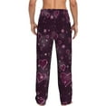 thumbnail image 3 of Goofa Snowflakes and Hearts Printed Soft Pajama Pants for Men, Wide Leg Comfy Casual Lounge Yoga Pants-, 3 of 9