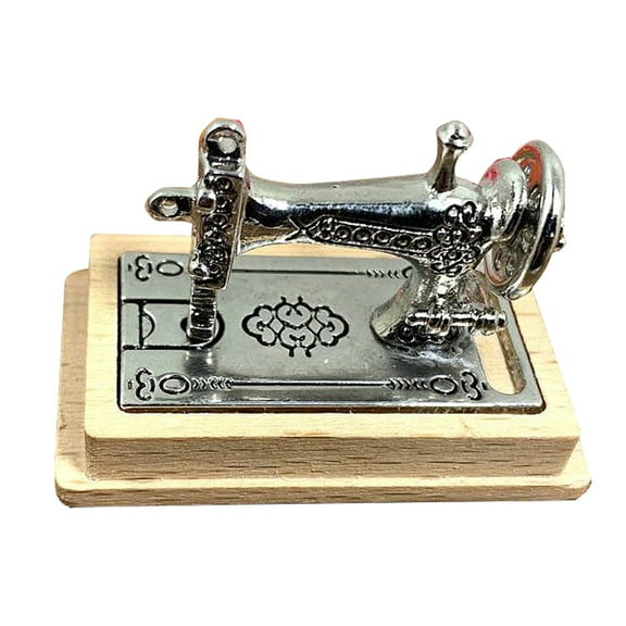 VERDANVERSE Small Mini Sewing Machine Decor Alloy Wood Synthetic Material for Children Collectors
