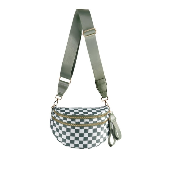 Bandolera FEIBOON Spacious a cuadros de nylon para mujer