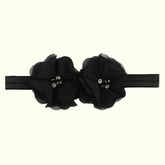 NAISIBABY Toddler Boys Girls Headbands, No Slip Bowknot Flower Solid Color Cute Stretch Headdress Black Free Size