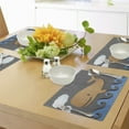 thumbnail image 4 of Ambesonne Animal Place Mats Set of 4, Wooden Paper Base Whale, Standard Size, Grey Blue and Brown, 4 of 6