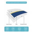 thumbnail image 5 of Quilts King Size Bedding Set, Modern Navy Blue Gold Lightweight Quilted Comforter, Minimalist Geometric Yellow Striped Soft Reversible Bedspread Coverlet with Pillow Covers for All Season, 96" x 106", 5 of 7