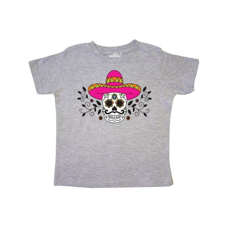 

Inktastic Sugar Skull Illustration with Floral Filigree Cinco De Mayo Gift Toddler Boy or Toddler Girl T-Shirt