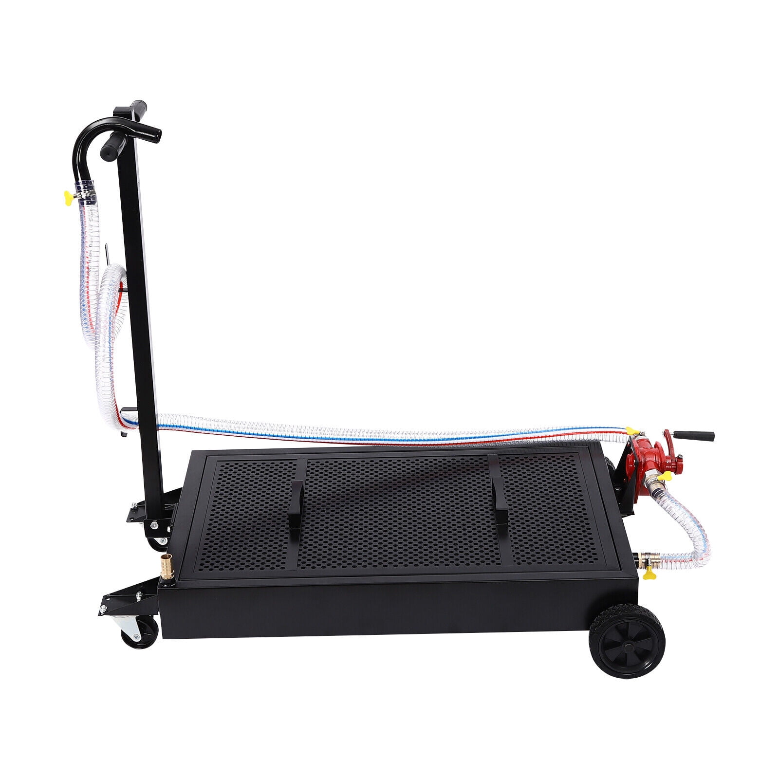 Modern Black Oil Drain Pan, 15 Gallon Oil Drain Tank, Large Capacity Oil Change Pan 15gal Capacity Steel