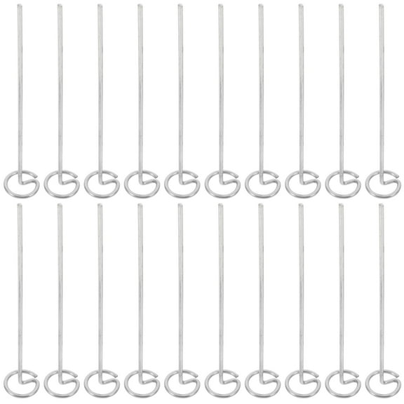 Lanytaeo 20pcs Metal Garden Stakes Gardening Stakes For Gardening Lawn Staples Metal Tent Stakes Canopy Stakes Beach Canopy Tent Stakes
