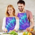 thumbnail image 3 of Purple Blue Tie Dye Pattern Apron-Garden Aprons for Women with Pockets-Cotton Linen Waterproof Kitchen Cooking Gardening Aprons Adjustable for Kitchen,Cooking,BBQ and Salon 33x27 Inch, 3 of 7