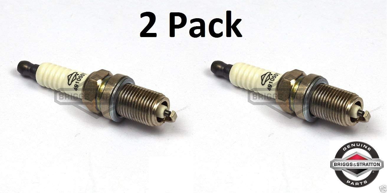 Briggs and Stratton 2 Pack Of Genuine OEM Replacement Spark Plugs # 491055-12PK 