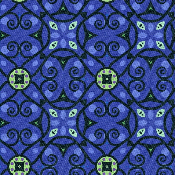 Ahgly Company Machine Washable Indoor Square Transitional Blue Area Rugs, 5' Square