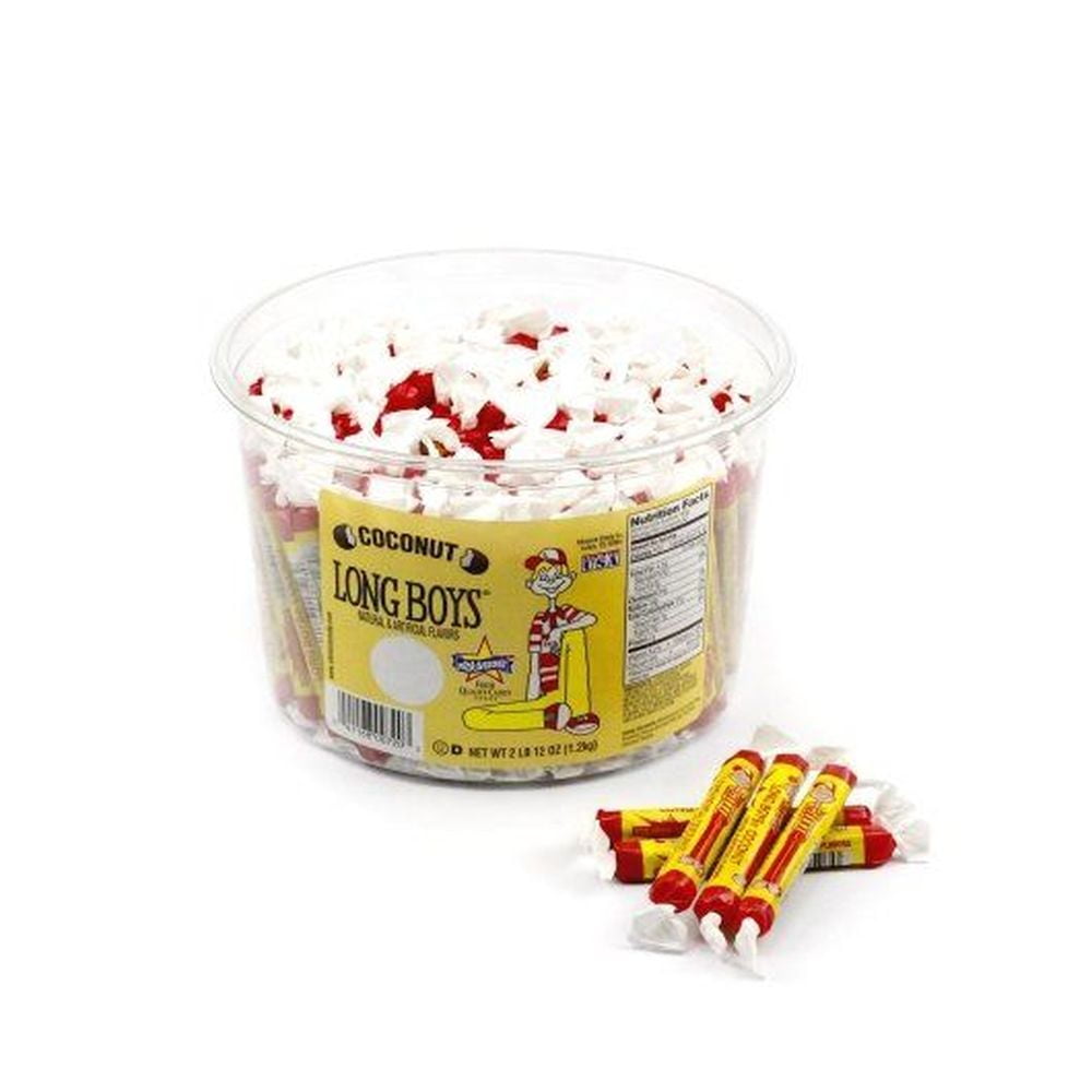 Long Boys Coconut Candy Tub, 0.39 Ounce -- 1560 per Case