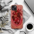 thumbnail image 5 of Floral Anatomical Heart Phone Case, Artistic Red Heart & Botanical Flowers Aesthetic Phone Protective Case for iPhone 16 15 14 13 12 11 Pro Max Plus Mini, 5 of 6