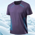 thumbnail image 5 of Men's Cooling Running Shirts Anti Odor Moisture Wicking Breathable Workout Athletic Short Sleeve Lightweight Gym Tee Big and Tall Size XL-5XL Purple, 5 of 5