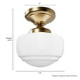 thumbnail image 4 of Hunter - Saddle Creek 1-light Alturas Gold, Small Flush Mount Light, Dimmable, Schoolhouse Style, Schoolhouse Shaped, for Bedrooms, Dining, Living Rooms - 48065, 4 of 5