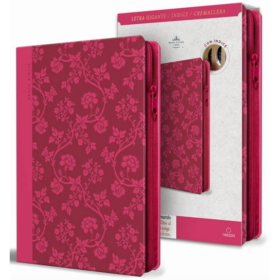 Biblia Rvr 1960 Letra Gigante, TamaÃ±o Manual, SÃ­mil Piel Rosada, Cremallera, Ãndice / Spanish Bible Rvr 1960 Giant Print, (Paperback)