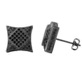thumbnail image 1 of 3D Square in Kite Black CZ Micro Pave Bling Earrings, 1 of 1