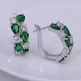 thumbnail image 3 of 2Ct Pear Cut Simulateed Green Emerald Hoop Earrings 14K Yellow Gold Plated, 3 of 3