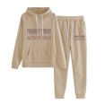 thumbnail image 1 of Heiheiup Women's English Letter Printing Casual Sweater Pants Two Piece Set, 1 of 2