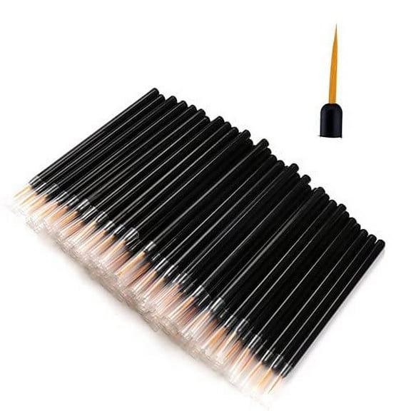 " 100PCS Disposable Eyeliner Makeup Brushes With Covers On the Hair, Makeup Eye Liner Tools Wands Applicator(Size: 9cm, Thick: 0.2cm, Color: Black)"