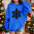 thumbnail image 2 of Lorytime Christmas Sweaters for Kids Girls Boys Snowflakes Hoodies Long Sleeve Pullover Drop Shoulder Soft Tops Blue, 2 of 4