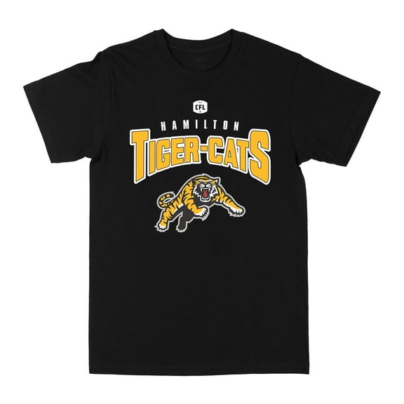 CFL Hamilton Tiger Cats Arc Logo Black Medium T-Shirt