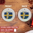 thumbnail image 3 of 3drose, Image of Exotic Sweden Map on Swedish Flag, Circle Porcelain Ornament, 3 of 7
