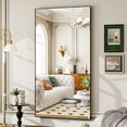 thumbnail image 3 of BEAUTYPEAK 76"x34" Oversized Full Length Mirror Rectangle Wall mirror Floor Mirrors for Leaning, Black, 3 of 7
