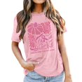 thumbnail image 3 of Trendfront Womens Pink Ribbon T Shirts Oversize Drop Shoulder Short Sleeve Loose Fit Tops Trendy Fashion Tee Cancer Awareness Outfits, 3 of 5