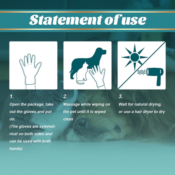 Guantes de limpieza para perros y gatos sin enjuague, toallitas húmedas desechables para quitar manchas de mascotas (2 uds) Ndcxsfigh Para estrenar