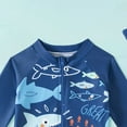 thumbnail image 6 of Pimfylm Baby Boy Swimsuit 2 Piece Toddlers and Baby Boys Rash Guard Swim Set for Boys Long Sleeve Bathing Suits with Swim Trunks Two Piece Swimwear Blue,Size for 2-3 Years, 6 of 6