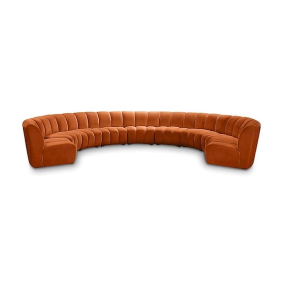 Meridian Furniture Infinity Cognac Velvet 9pc. Modular Sectional