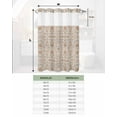 thumbnail image 6 of No Hook Shower Curtain with Snap in Liner, Boho Vintage Tribal Persian Style Flowers Hotel Shower Curtains for Bathroom, Washable Shower Curtain Liner Set with Mesh Top Window, 54"x78", 6 of 6