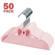 Ollieroo Kids Velvet Hangers 50 Pack, Premium Non-Slip Baby & Toddler Clothes Hangers, Durable, 360° Swivel Hook, 12.8"
