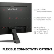 ViewSonic VX2767U-2K 27 Inch 1440p Computer Monitor, 65W USB C, HDR10