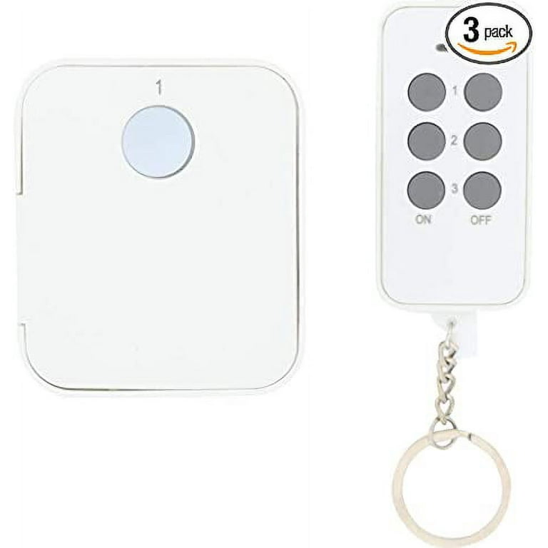 Indoor Wireless Remote Control with 3 Outlets, 3-Pack, White, 13569 