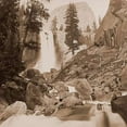 thumbnail image 2 of Watkins, Carleton 12x12 Black Ornate Wood Framed with Double Matting Museum Art Print Titled - Piwayac - Vernal Fall - 300 ft. Yosemite, California, 1861, 2 of 4