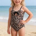 thumbnail image 2 of Gelikeya Girls Swimsuit Fashion Cute Leopard Bathing Suits Summer Beach Swimming Suit Little/Big Girl Spaghetti Straps Swimwear X01 Brown, 10-11 Years, 2 of 8