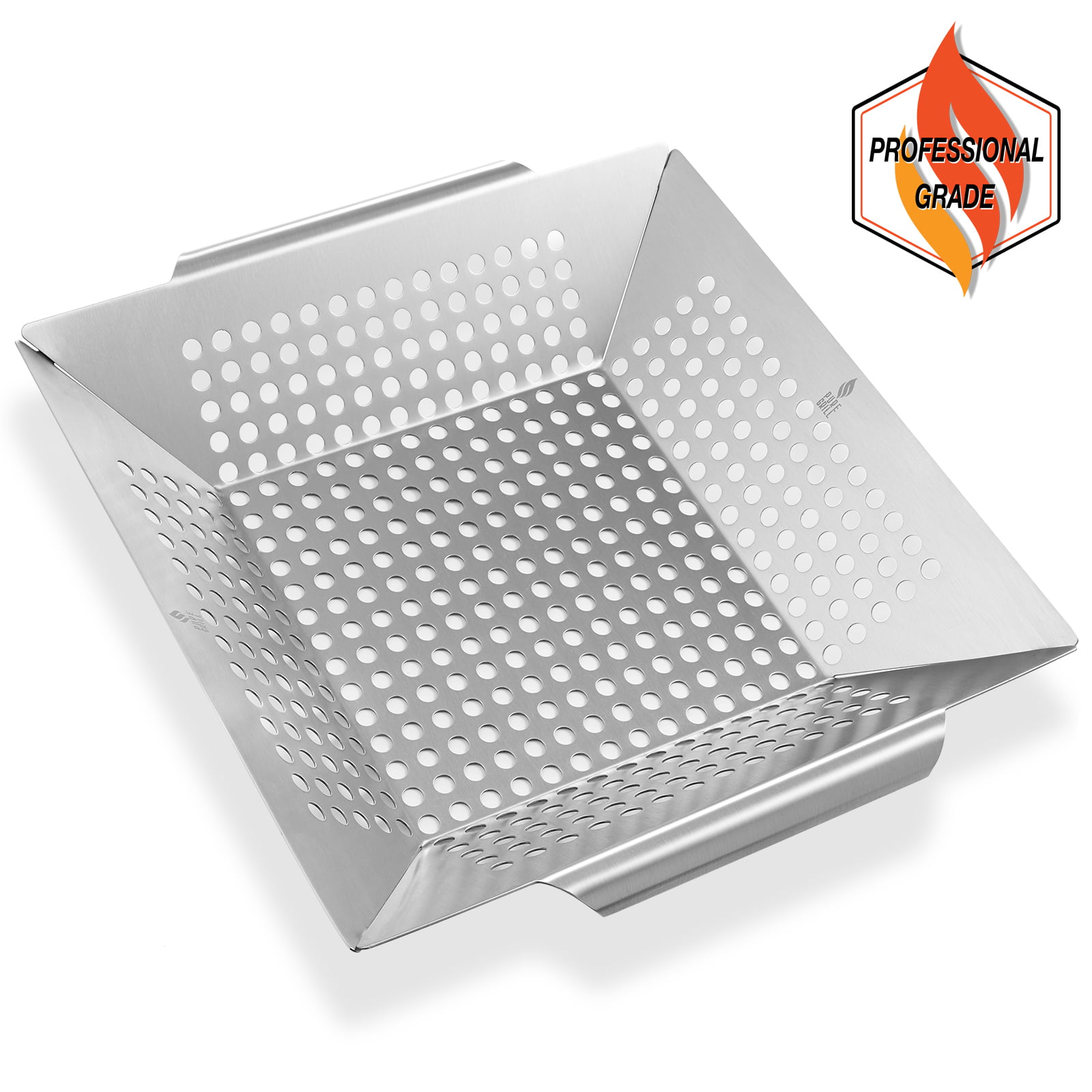 BBQ CHOICE All Purpose Rectangular Stainless Steel Barbecue Grilling Wok 