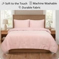 thumbnail image 3 of Mainstays 3-Piece Waffle Comforter Set with Matching Shams, Pink Dusk, Full/Queen, 3 of 11