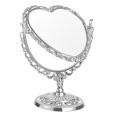 thumbnail image 3 of Retro Heart Shape Makeup Mirror for Dresser Vanity Desktop Bathroom Bedroom, 3 of 6