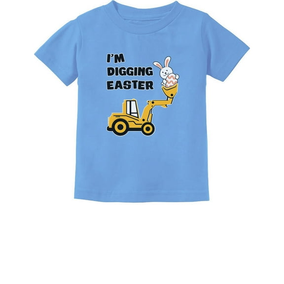 Tstars Boys Unisex I'm Digging Easter Tractor Kids T Shirt